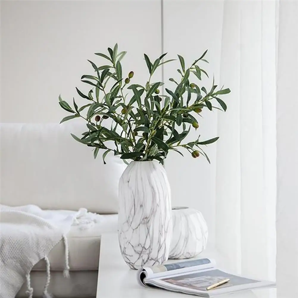 Artificial Olive Branch with Leaves & Fruit for Home, Wedding Decor