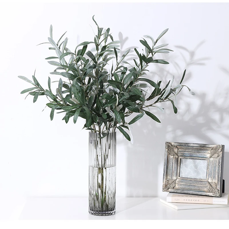 Artificial Olive Branch with Leaves & Fruit for Home, Wedding Decor