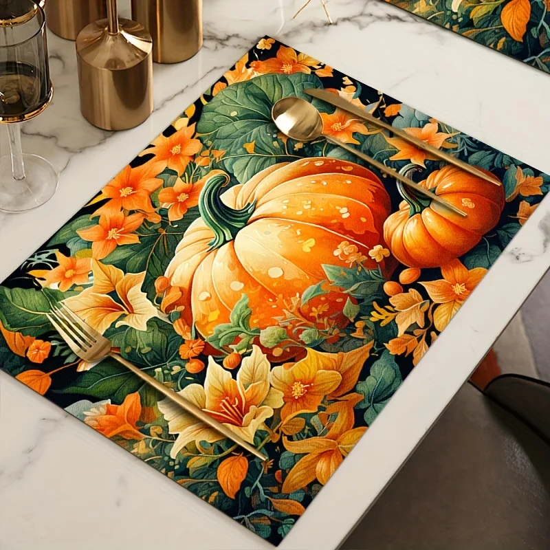 Pumpkin Design Placemats for dinning kitchen decorations