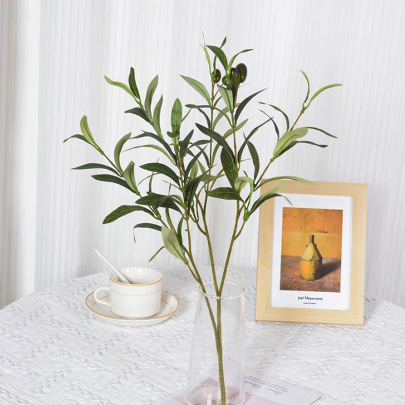 Artificial Olive Branches with Fruit for Home, Hotel, Wedding Decor