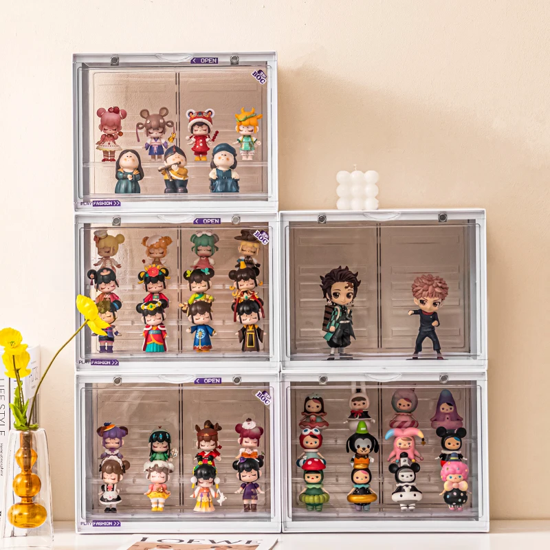 Folding Transparent Stackable Storage Box for LEGO Dolls & Blind Boxes