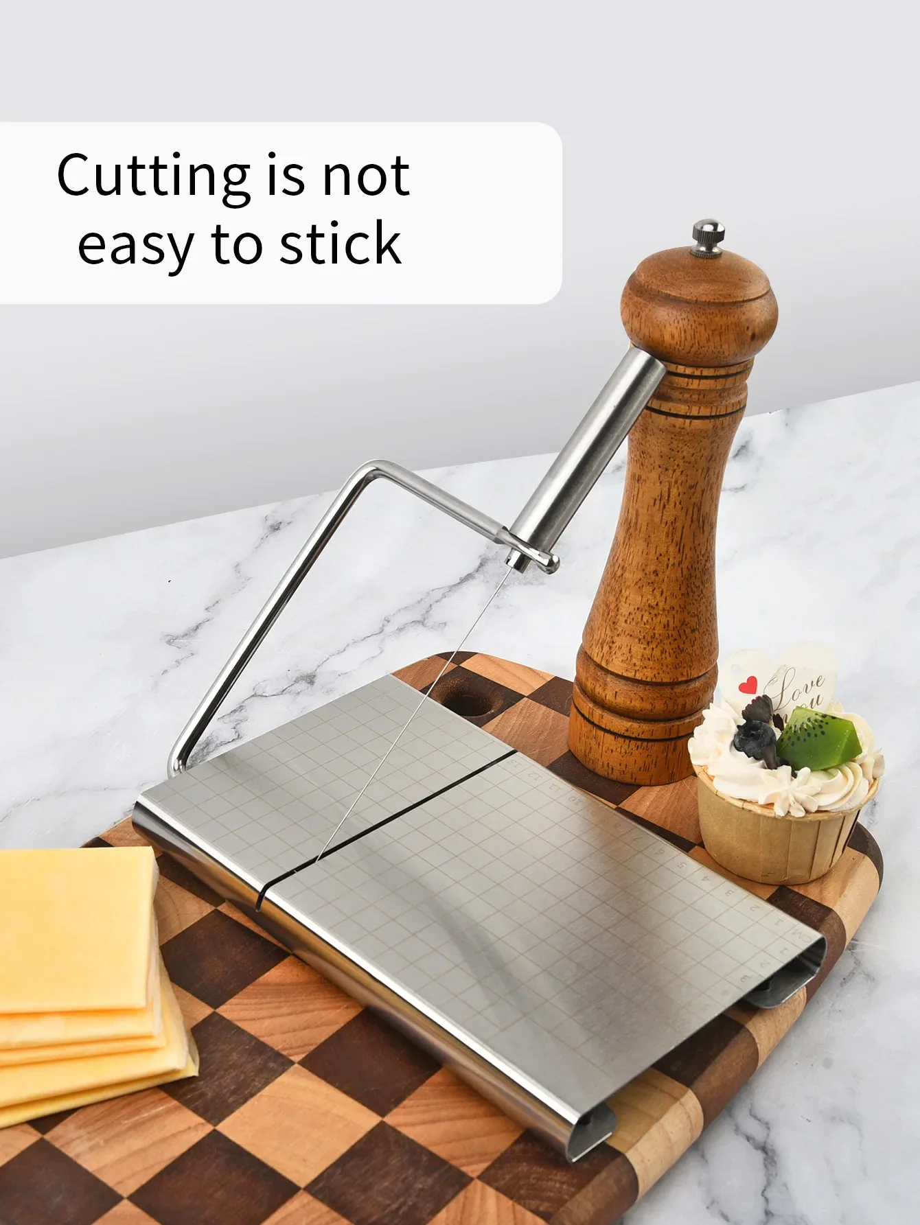 Stainless Steel Cheese Cutter and Slicer—Multi-Functional Tool for Slicing Cheese and Butter