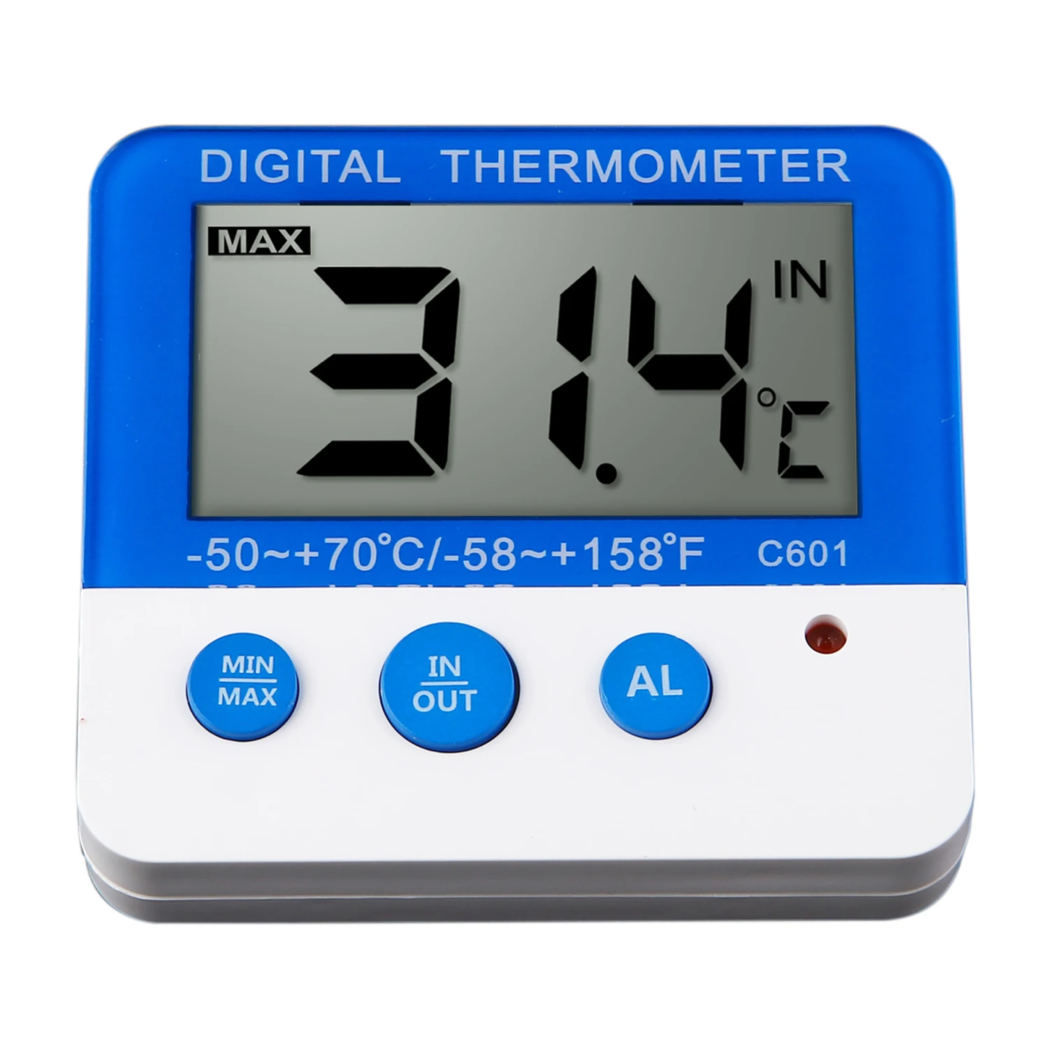 Digital Fridge Thermometer with Alarm - Max/Min LCD Temperature Display