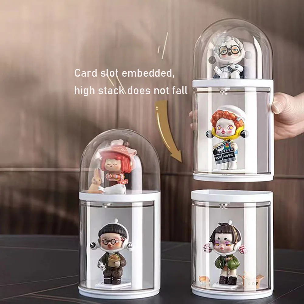 Wall-Mounted Rotating Acrylic Display Box for LEGO Dolls & Pop Mart