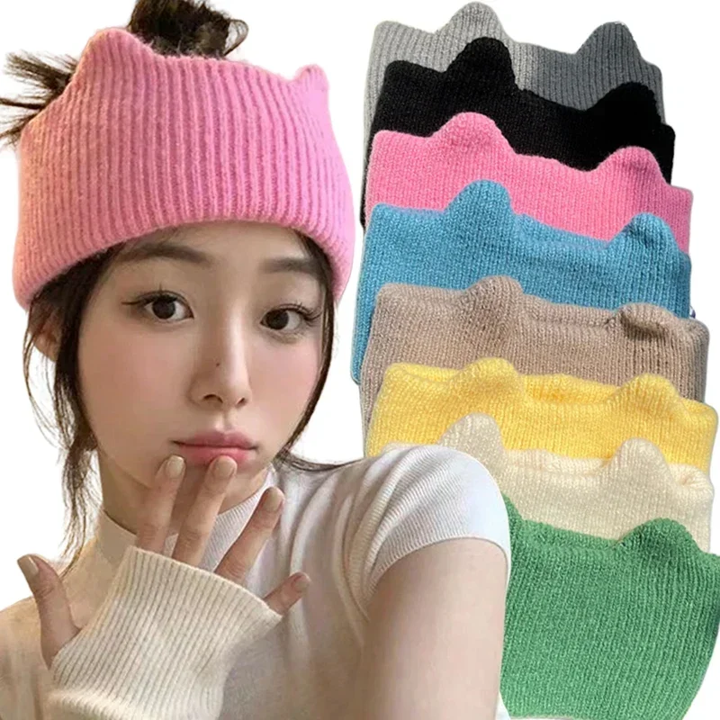 Warm Elastic Cat Ear Knit Headband and hair Wrap