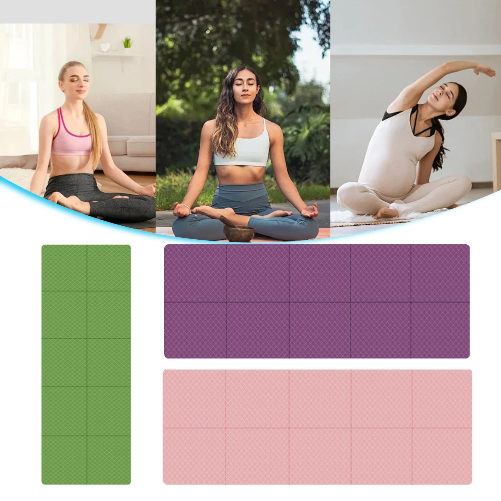 Foldable TPE Double Sided Anti Slip Yoga Mat