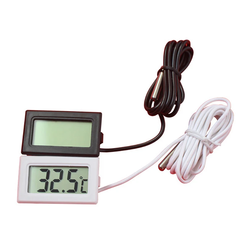 Mini LCD Thermometer with Waterproof Probe - Indoor/Outdoor Sensor