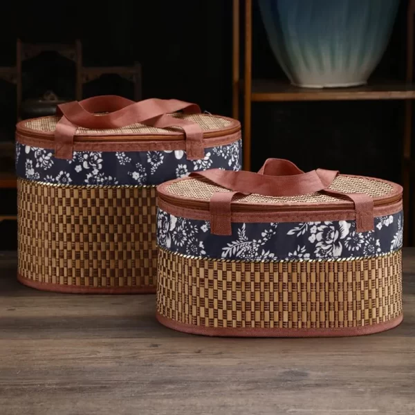 Handmade Bamboo Wicker Baskets - Picnic, Fruit, & Gift Storage - Image 2