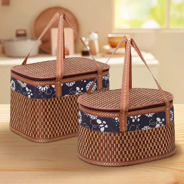 Handmade Bamboo Wicker Baskets - Picnic, Fruit, & Gift Storage