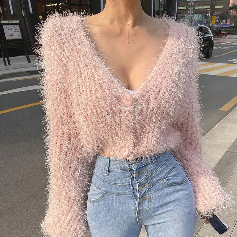 Women's Fluffy Faux Fur Coat - Short Jacket