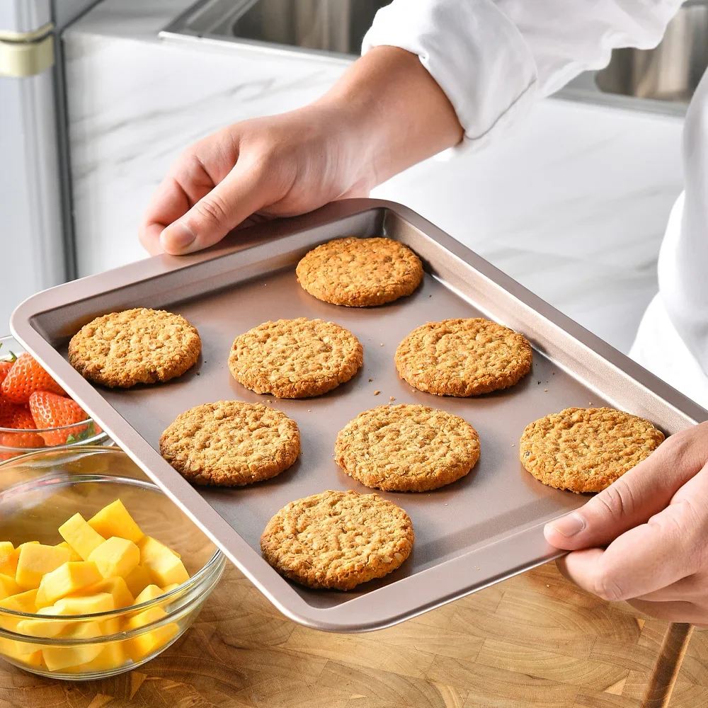 Non-Stick Carbon Steel Baking Pan for Pizza, Bread, and Muffins