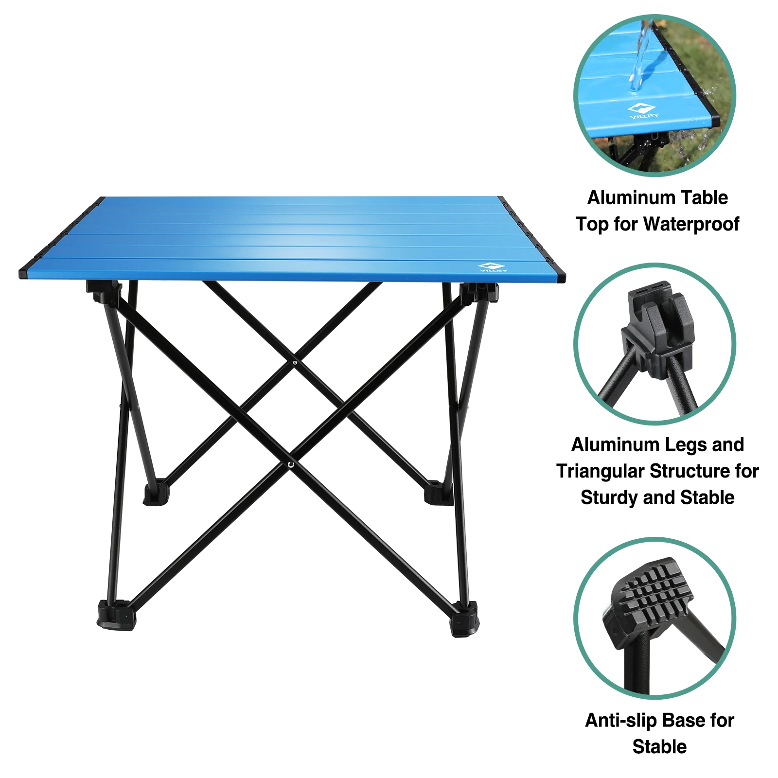 Portable Aluminum Folding Table - Outdoor Camping & Picnic Desk