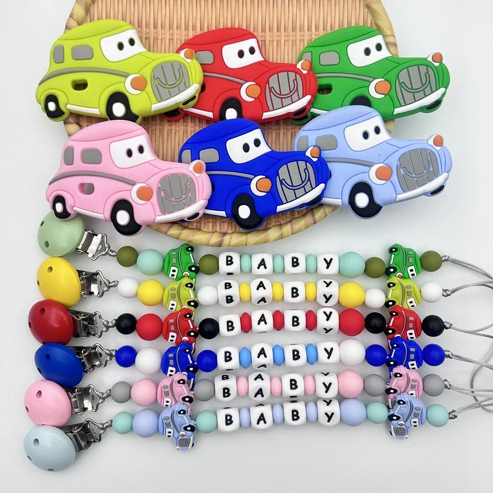 Baby Car Silicone Pendant - Pacifier Clips, Teether, and Kawaii Baby Toy Gifts"