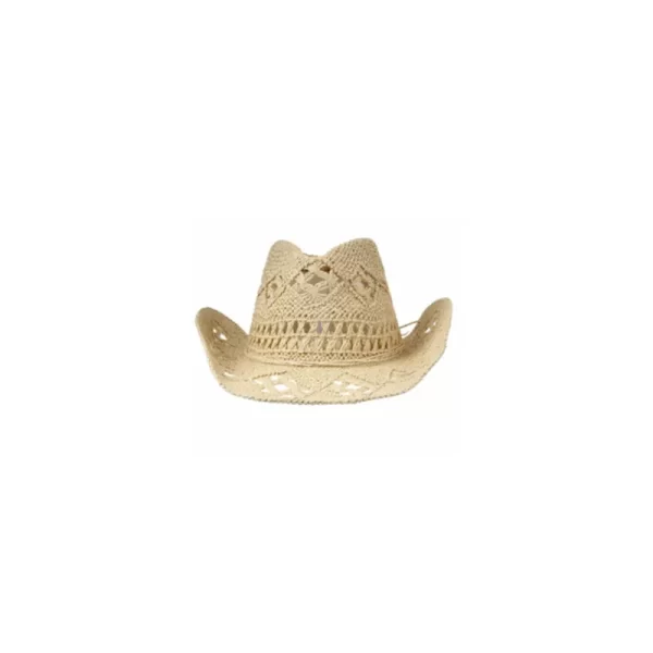 Handmade Straw Western Cowboy Hat, Curling Brim Sunhat for Men & Women - Image 5