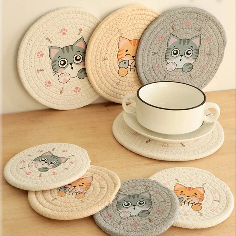 Cat Pattern Table Insulated Placemat for bowl and cup