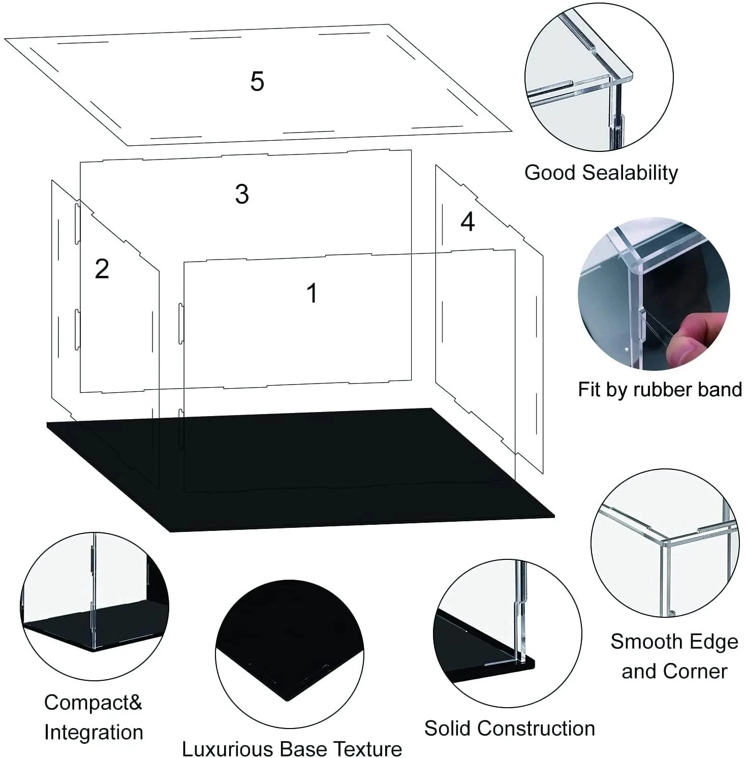 Transparent Acrylic Display Box - Dustproof Cabinet for LEGO & Figures