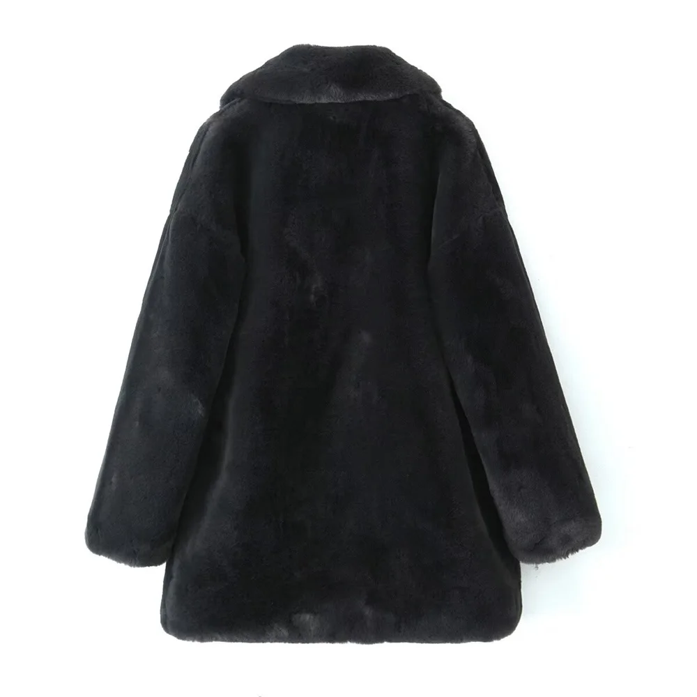 2024 Autumn Women's Loose Faux Fur Coat - Long Sleeve Casual